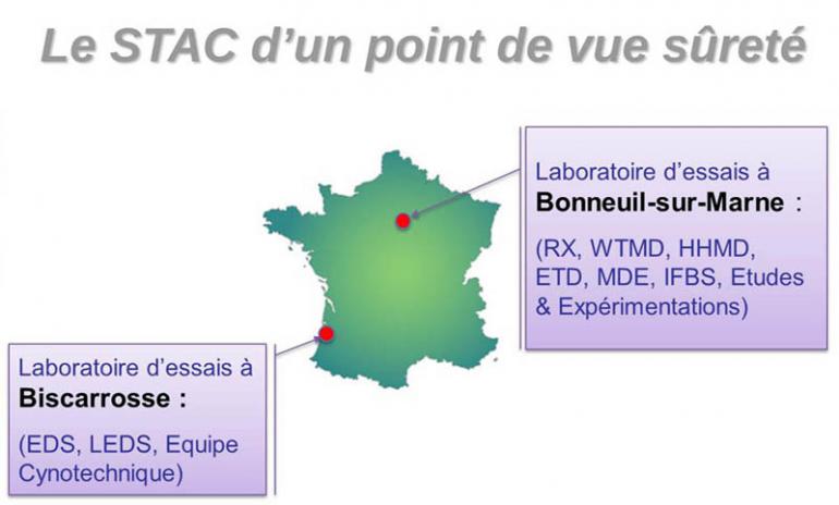 carte de France relative à l'implantation du STAC